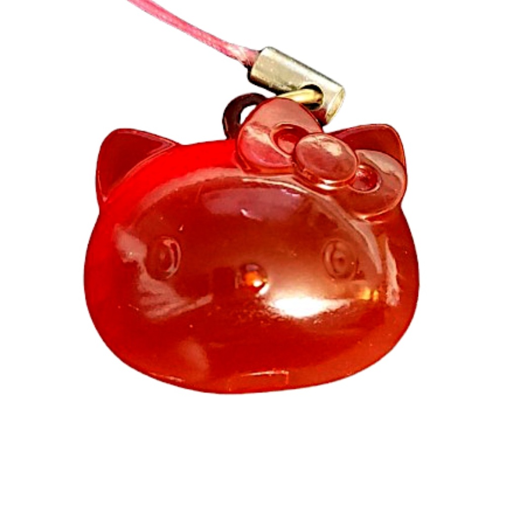 HELLO KITTY Rare Vintage Sanrio Tomy '76 '10 Red Keychain Strap Charm #H1813WC1